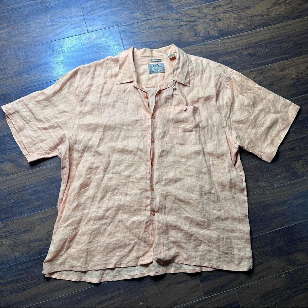 Bruno New York Yellow Linen Button Down Shirt